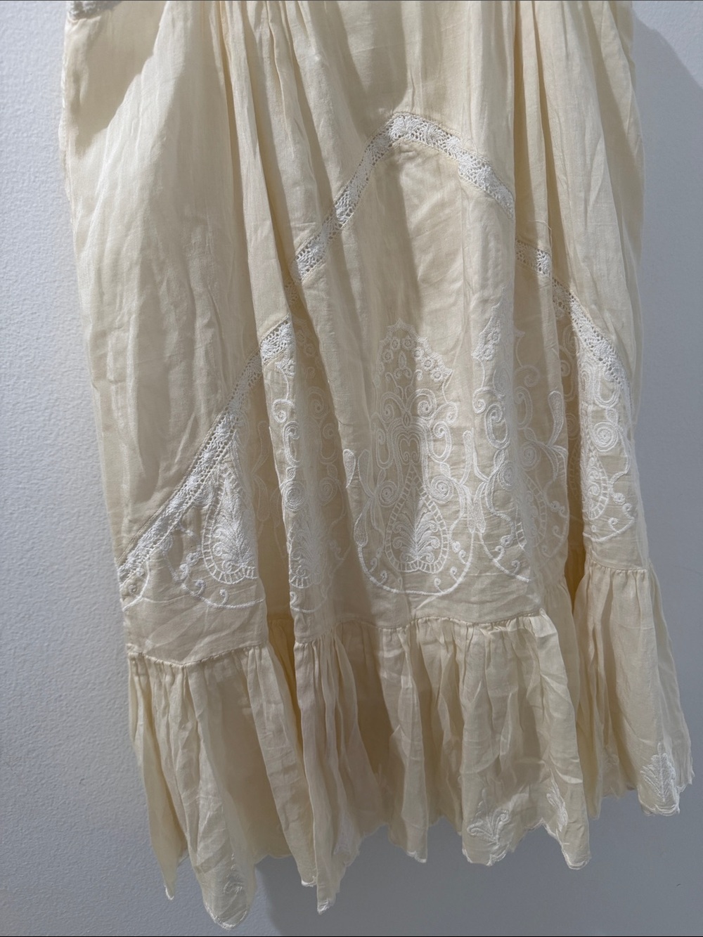 Raspodia Cream Lace-Trim Slip Dress - Picture 2 of 11
